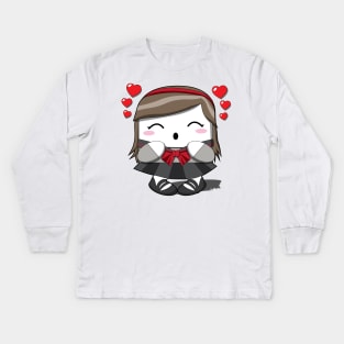 Kawaii Schoolgirl Kids Long Sleeve T-Shirt